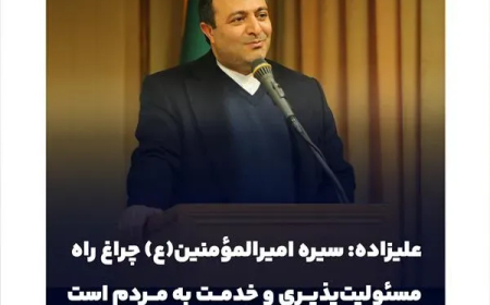 علیزاده: سیره امیرالمؤمنین(ع) چراغ راه مسئولیت‌پذیری و خدمت به مردم است